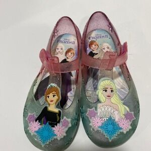 Disney Frozen II Elsa & Anna pink jelly shoes girl size 11. SKU872#frozen #kids
